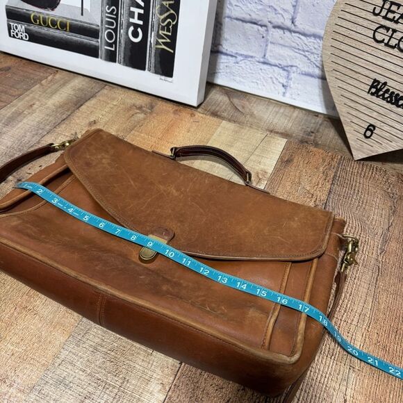 RARE COACH Morgan Glove Tanned Leather Brass Briefcase Made in USA 0602-307 - Picture 7 of 15